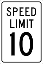 Speed Limit 10 Aluminum Sign, .063mm Thick