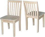 Furnifact Solid Wood Dining Chair Mission-Style Juvenile Set, Unfinished Wooden Kitchen Chairs for Small Spaces and Wood Dining Room