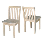 Solid Wood Dining Chair Mission-Style Juvenile Set by Furnifact – Wood, Unfinished, Pack of 2