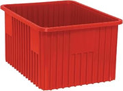 QUANTUM STORAGE SYSTEMS DG93120RD Dividable Grid Storage Container, Heavy-Duty Stackable Plastic Parts Bin for Warehouse, Assembly & Industrial Organization, 22-1/2" x 17-1/2" x 12", Red, 3-Pack