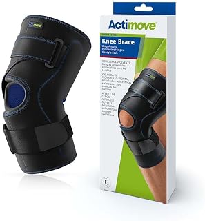 Actimove Sports Edition Knee Brace Wrap Around, Polycentric Hinges, Condyle Pads | Left & Right Compatible Knee Support for Meniscus Tear, Pain, ACL, MCL, Injury Recovery | Men & Women, Black, X-Large