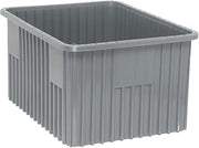 QUANTUM STORAGE SYSTEMS DG93120 Dividable Grid Storage Container, Heavy-Duty Stackable Plastic Parts Bin for Warehouse, Assembly & Industrial Organization, 22-1/2" x 17-1/2" x 12", Red, 3-Pack