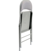 Fabric Seat Folding Chair by Global Industrial – 18.75 in x 38.25 in x 8.25 in, Textile, Grey, Pack of 4, Model INT-962