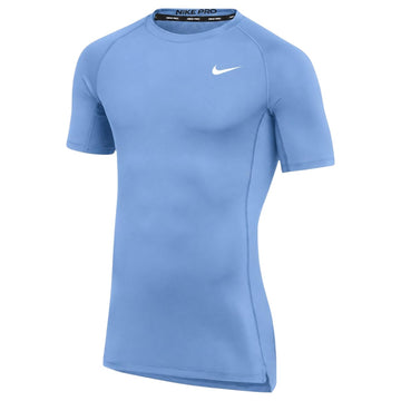 Men's Pro Fitted Short-Sleeve Top | Valor Blue/White by Nike – Polyester, Valor Blue/White, Model DH4800-448