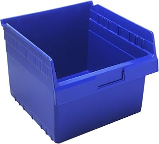 QUANTUM STORAGE SYSTEMS K-QSB809BL-5 5-Pack Store-Max Plastic 8" Shelf Bins, 11-5/8" x 11-1/8" x 8", Blue