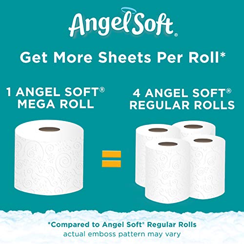Mega Rolls by Angel Soft – 24 Count (Pack of 1), Paper,Plastic,Resin, white, Model 792705