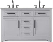 54" Double Bathroom Vanity in Grey