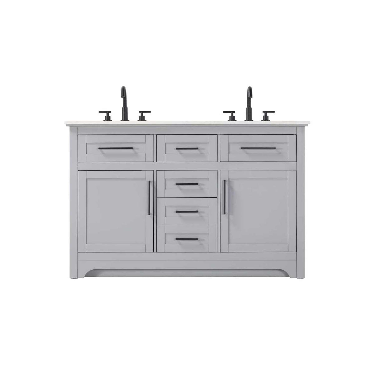54" Double Bathroom Vanity in Grey by Elegant Kitchen and Bath – unspecified, Aluminum, Grey, Model VF85054DGR