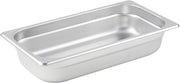 Winco 2 1/2" 1/3 Size Stainless Steel Steam Pan, Anti-Jam