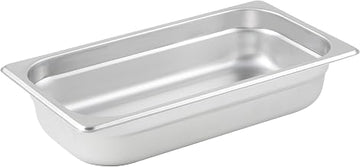 Winco 2 1/2" 1/3 Size Stainless Steel Steam Pan, Anti-Jam