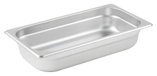 2 1/2" 1/3 Size Stainless Steel Steam Pan by Winco – 2.5" Deep, 1.0 cubic_inches, Stainless Steel, Model SPJL-302