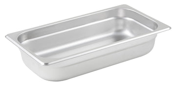 2 1/2" 1/3 Size Stainless Steel Steam Pan by Winco – 2.5" Deep, 1.0 cubic_inches, Stainless Steel, Model SPJL-302