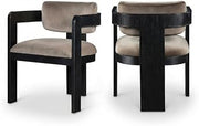 Starlight Canyon Home Black Velvet Dining Chair Set of 2 with Armrests, Art Deco Design, Cushioned Seats, Durable Frame, Comfortable Seating, 300 lbs Capacity