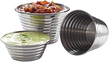 American Metalcraft RSC3 Sauce Cup, Ribbed, Stainless Steel, 1.5oz. Capacity, 2-1/4" Dia., 1" H