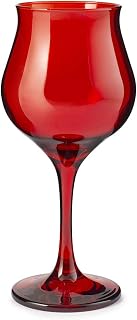 Pasabahce 518742 Wavy Set of 6 Flutes, Glass, Red