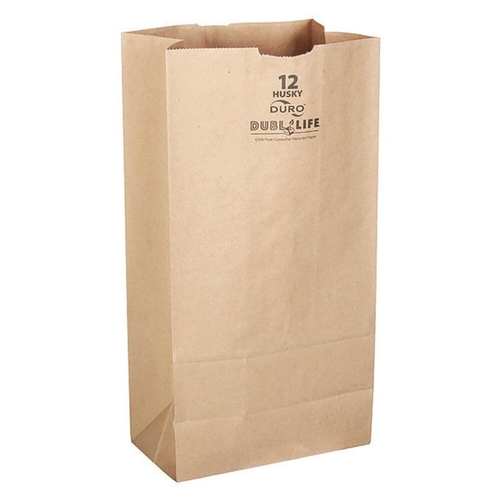 12 lb Heavyduty Shorty Lion Flat Bottom Paper Husky Bag Kraft | 400/Pack by DURO – Rectangle, 12.0 pounds, Paper, Kraft, Pack of 400