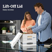 Bankers Box 10 / True / White/Blue Storage File Boxes