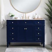 Elegant Decor 48" - Single / Blue,gold / Modern Bathroom Vanities