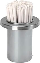 DISPENSE-RITE TSD-1C Built-In Straw Holder with Mounting Collar, Stainless Steel, Silver, Condiment Holder, 5-5/8" Dia. X 6" L