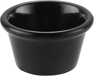 CAC Melamine Ramekin Black 3oz 3 1/8", Box of 12