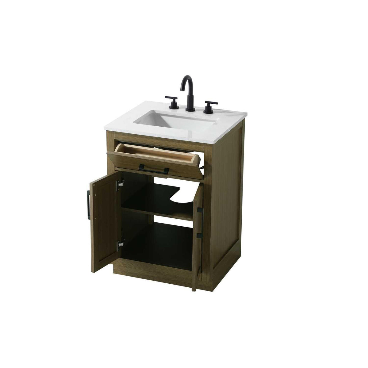 Alden Bathroom Vanity Chestnut Brown by Lighting Design – Wood, Chestnut Brown, Model VF29724MCB