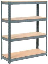 Global Industrial Boltless Extra Heavy Duty Shelving 48" W x 24" D x 60" H, 4 Shelves, Wood Deck
