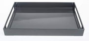 HUBERT Grey Melamine Tray with Handles - 17 1/2" L x 14 1/2" W x 2" H