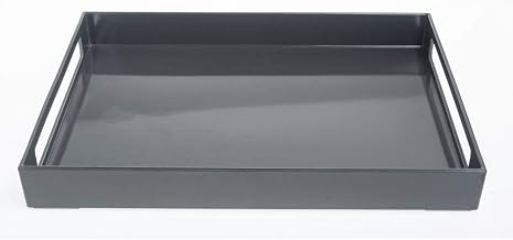 HUBERT Grey Melamine Tray with Handles - 17 1/2" L x 14 1/2" W x 2" H