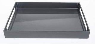 HUBERT Grey Melamine Tray with Handles - 17 1/2" L x 14 1/2" W x 2" H
