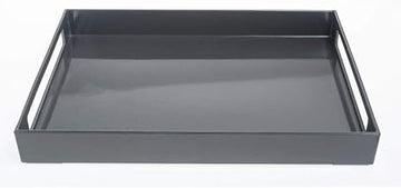 HUBERT Grey Melamine Tray with Handles - 17 1/2" L x 14 1/2" W x 2" H