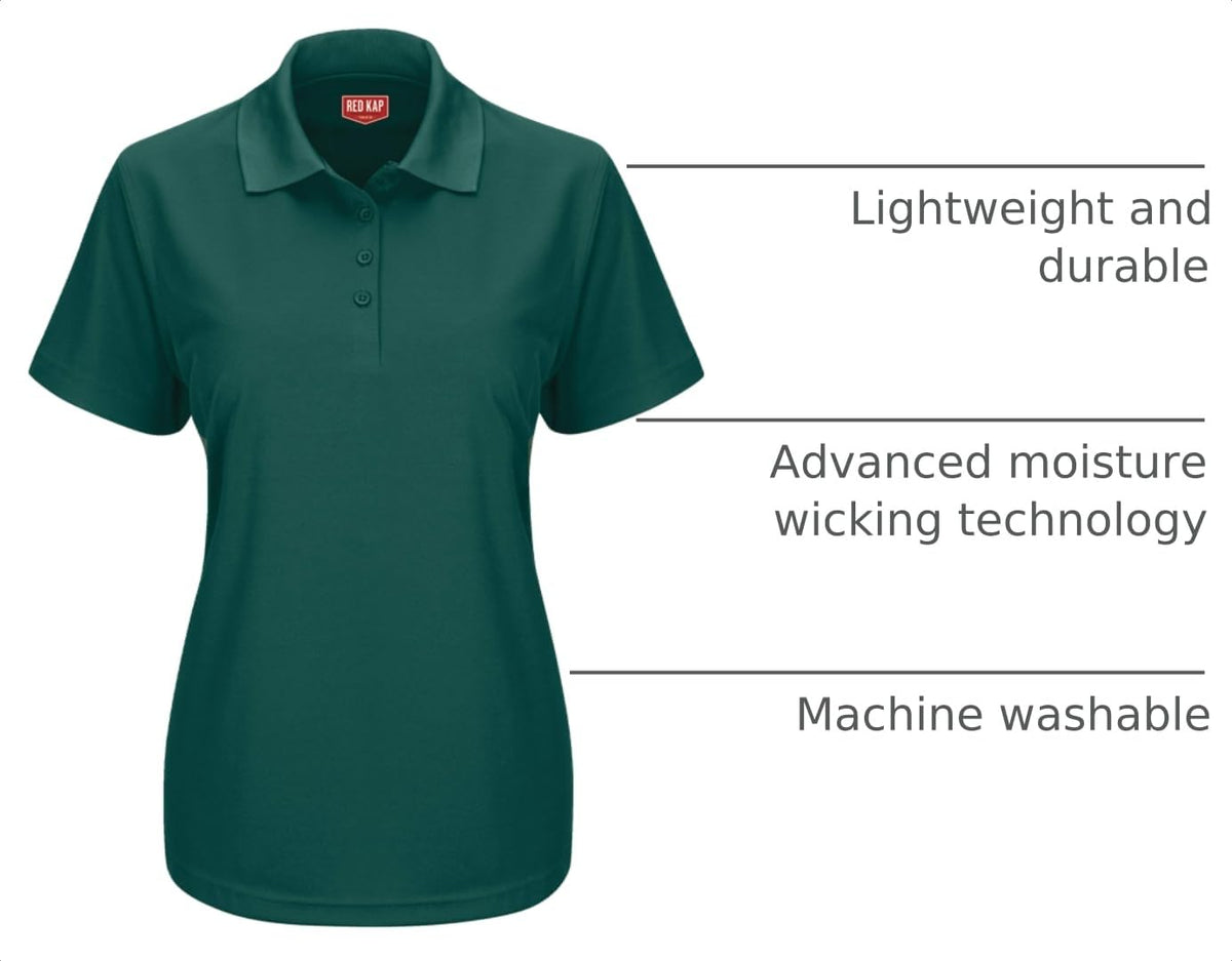 Red Kap Small / Hunter Green / Short Sleeve Performance Knit® Pocketless Core Polo Polos
