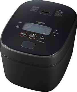 Zojirushi Nw QAC18 10 Cup Induction Rice Cooker and Warmer (Black) | Custom cooking pan, double nonstick coating, LCD controls, delay timer
