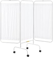 Global Industrial Mobile 3-Panel Privacy Screen, Vinyl Panels, 79.5"W x 68"H, White