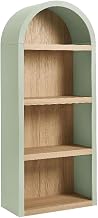 Modway Caleb Arched Bookcase with 4-Tier Open Shelves in Sage - Wood Blend Display Bookcase for Dining Room, Living Room, Or Office Storage