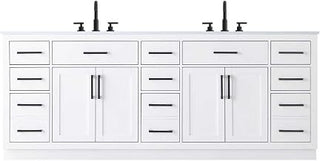 Elegant Kitchen and Bath Alden 84" Double Bathroom Vanity in White