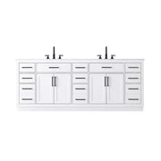 Elegant Kitchen and Bath Alden 84" Double Bathroom Vanity in White by Elegant Lighting – 84" W x 35" H x 22" D, Wood, White, Model VF29784DWH