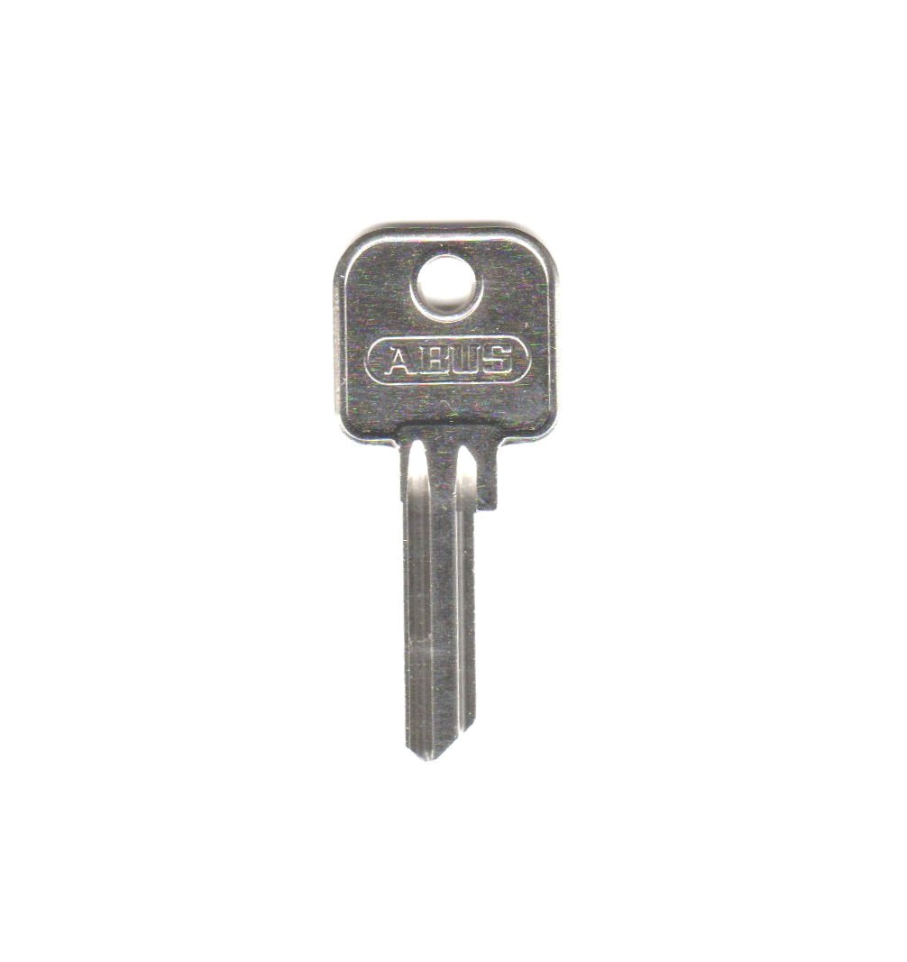 85/40 40mm Right Hand Key Blank by ABUS – nickel plated brass, Nickel Plated, Model ABUKB02702