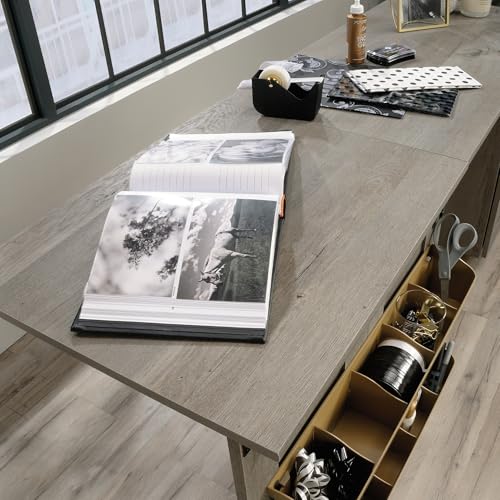 Sauder Mystic Oak / L: 40.08" x W: 19.45" x H: 28.5" / Tall Cabinet Sewing Storage