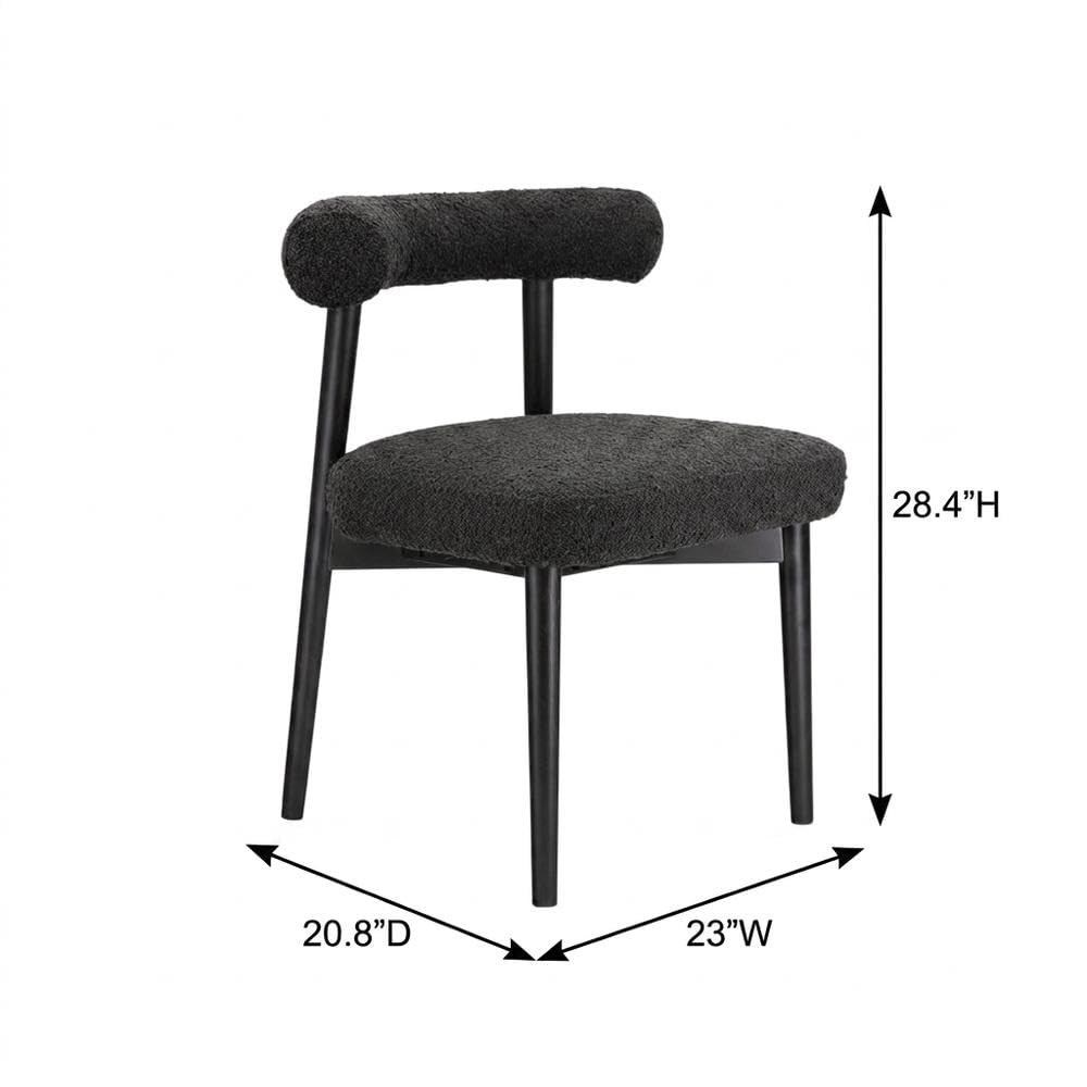 Boucle-Upholstered Side Chair with Ash Wood Legs by Starlight Canyon Home – Boucle, Black