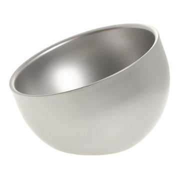 Angled Serving Bowl with Bead Blast Finish Stainless Steel Finished Bowl - 7" Dia x 4 1/4 H by HUBERT – Stainless Steel, Silver, Model CEDWB7.0-I-X