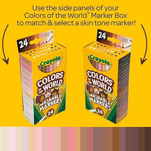 Crayola 24 Count (Pack of 2) / Almond, Golden, Rose / Fine Line Coloring Pens & Markers