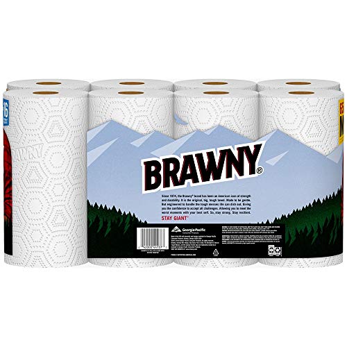 Brawny White / 8 Count (Pack of 1) / 1 Paper Towels