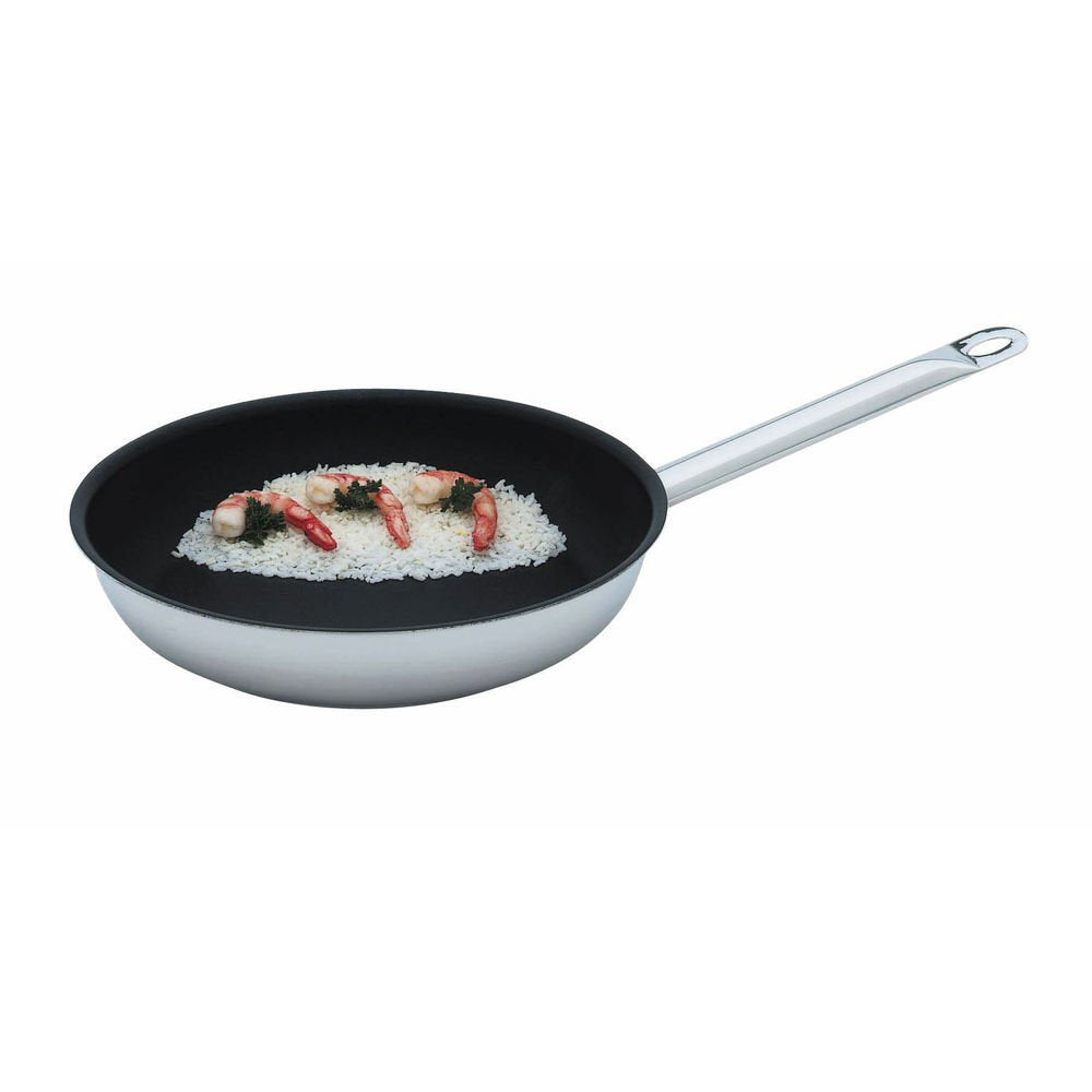 Fry Pan - Intrigue Stainless Steel Non-Stick 9-3/8"Diam. by Vollrath – 9 3/8", 5.0 quarts, Stainless Steel, Silver, Model 47756