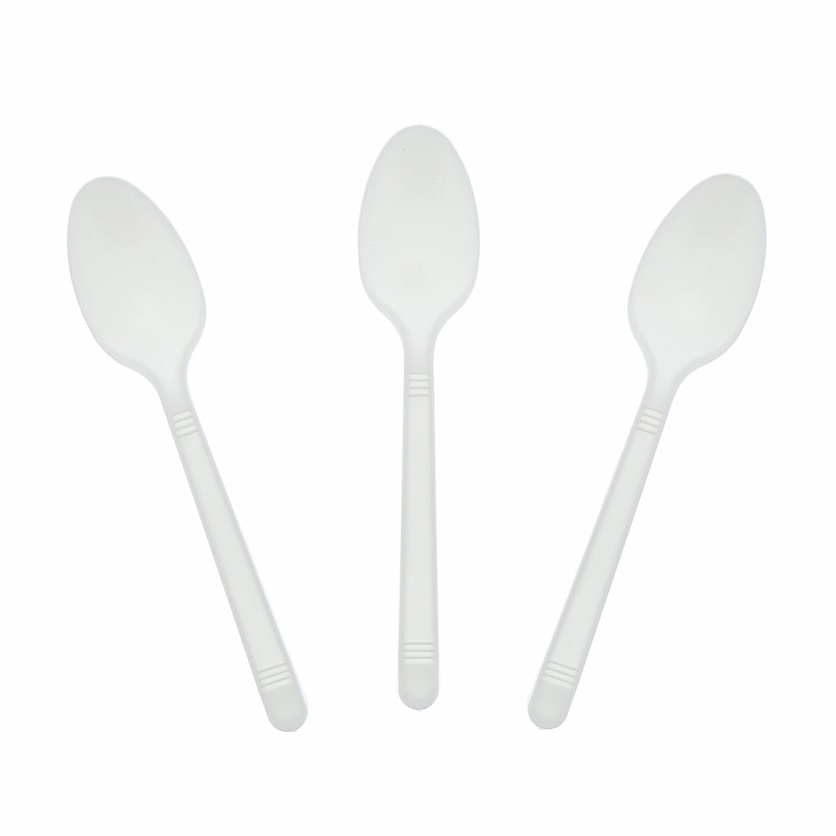 AmerCareRoyal Medium-Heavy Weight Unwrapped Disposable Polystyrene Plastic Teaspoons for Restaurants and Catering – 6.89", Paper, White, Pack of 1000, Model P2405W-C