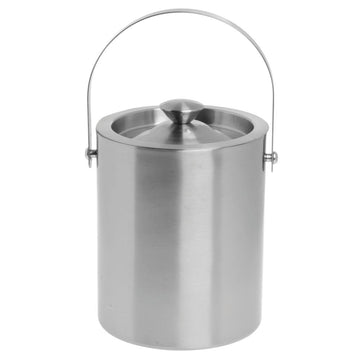 Ice Bucket with Lid 2.1 Quart Double Wall by HUBERT – 2.1 quarts, Stainless Steel, Silver, Model IBD35