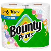 Bounty Prints / 2 Rolls (123 Sheets) / Triple Paper Towels