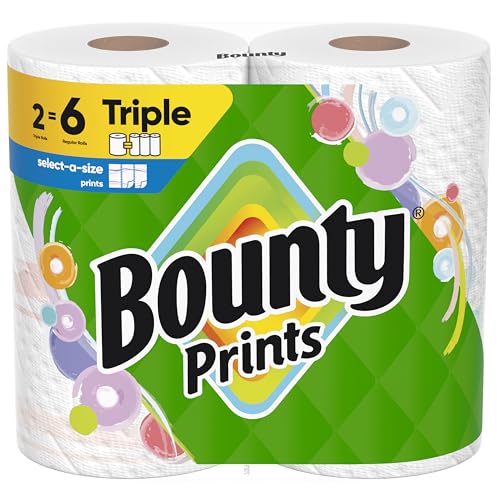 Bounty Prints / 2 Rolls (123 Sheets) / Triple Paper Towels