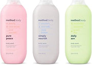 Method Body Wash Variety Pack - Pure Peace 18 fl oz, Simply Nourish 18 fl oz, Daily Zen 18 fl oz, Paraben and Phthalate Free