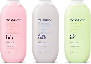 Method Body Wash Variety Pack - Pure Peace 18 fl oz, Simply Nourish 18 fl oz, Daily Zen 18 fl oz, Paraben and Phthalate Free