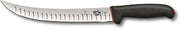 Victorinox Dual Grip 10" Butcher Knife, Curved Granton Blade, Black Handle